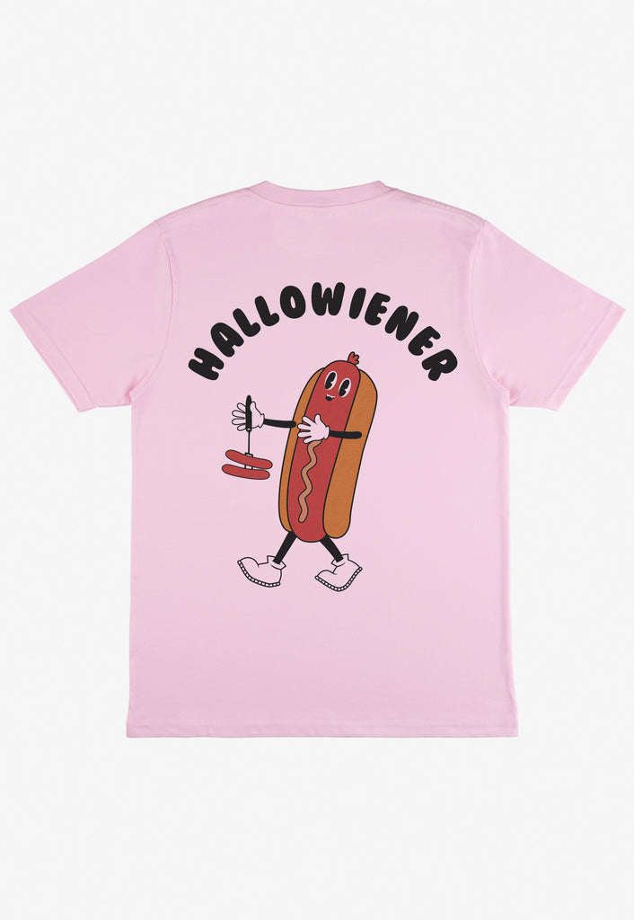 Large halloween food graphic back print tshirt in pink