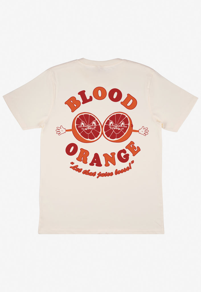 Blood orange graphic back print tshirt in sand