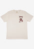 vintage style popcorn graphic small front print tshirt in sand