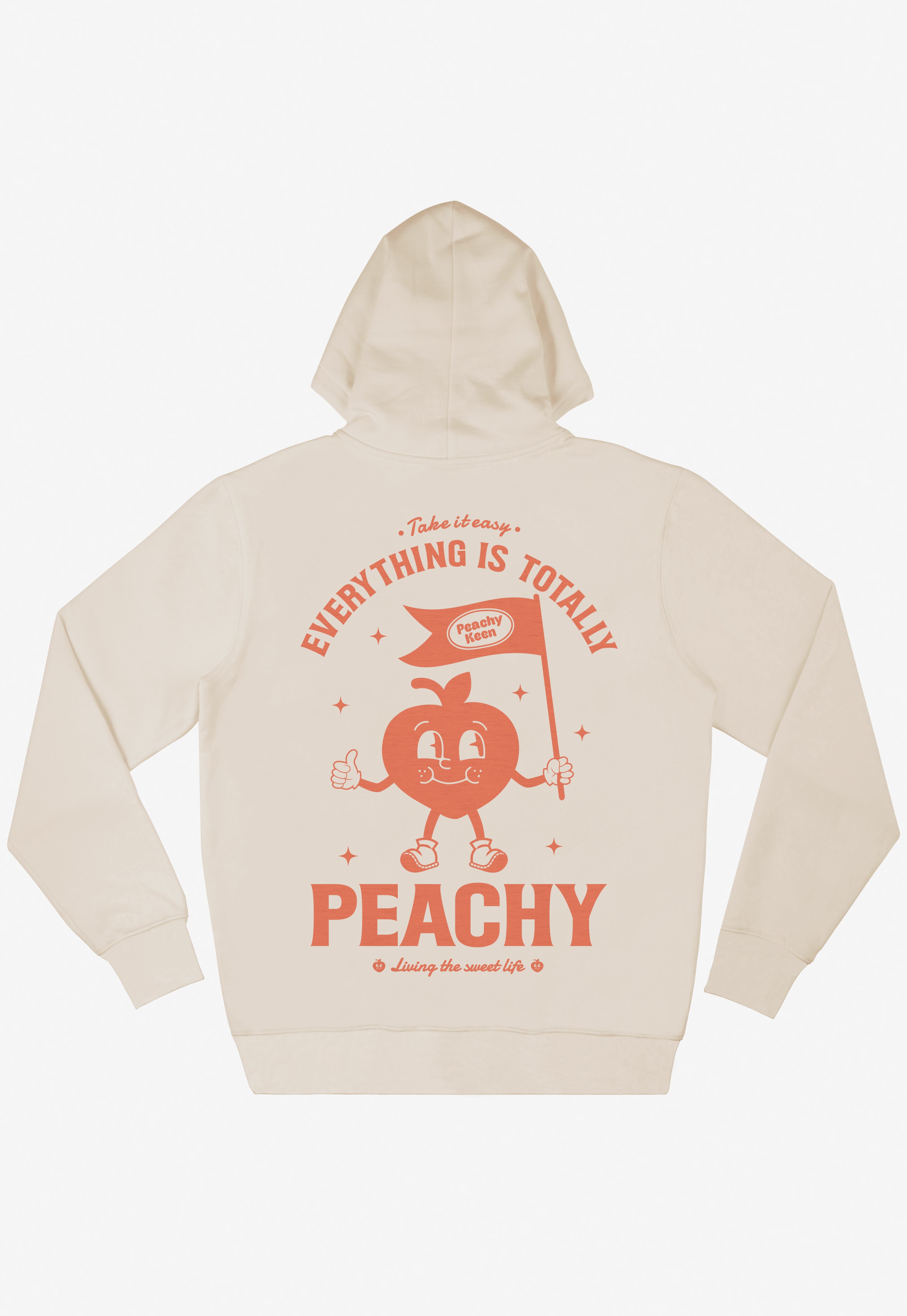 vintage style fruit slogan back print hoodie