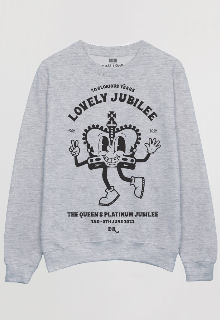 Flatlay of Lovely Jubilee Unisex Queen’s Platinum Jubilee Souvenir Sweatshirt 