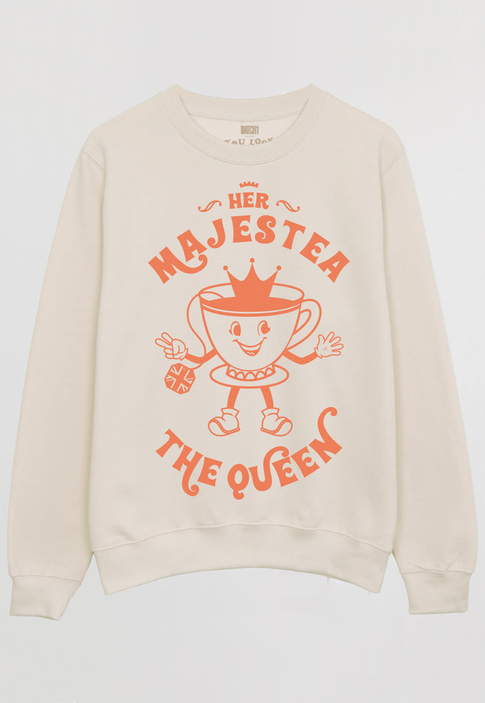 Flatlay of Queen’s Platinum Jubilee Royal Teacup Souvenir Sweatshirt 
