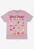 Flatlay of pink tshirt with Street Party guide graphic for Platinum Jubilee 
