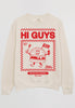 Flatlay of Hi Guys slogan sweatshirt