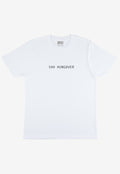 Flaylay of white tshirt with Shh Hungover printed slogan 