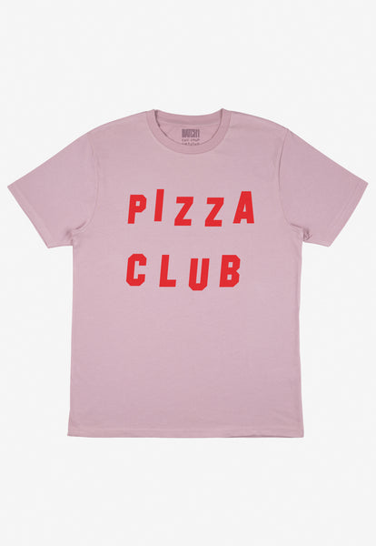 Flatlay of Pizza Club slogan tshirt