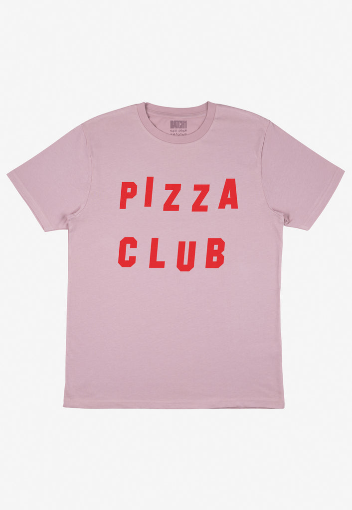 Flatlay of Pizza Club slogan tshirt