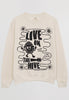 Flatlay of Live In The Hive slogan sweatshirt