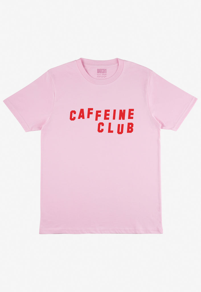 Flatlay of Caffeine club tshirt