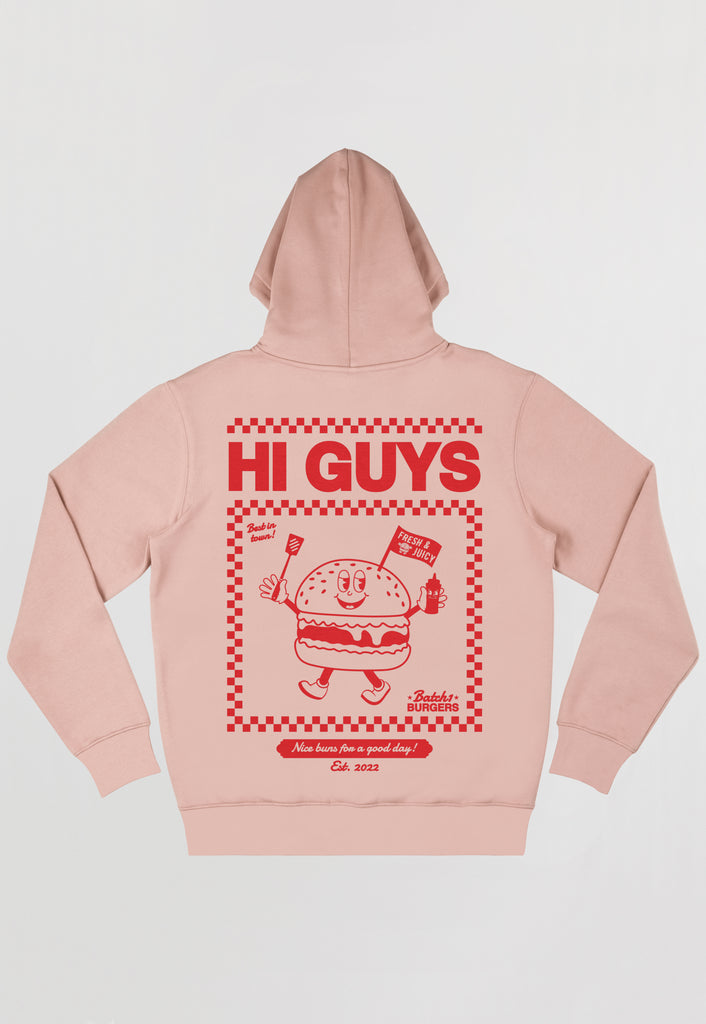 Hi guys slogan back printed hoodie 