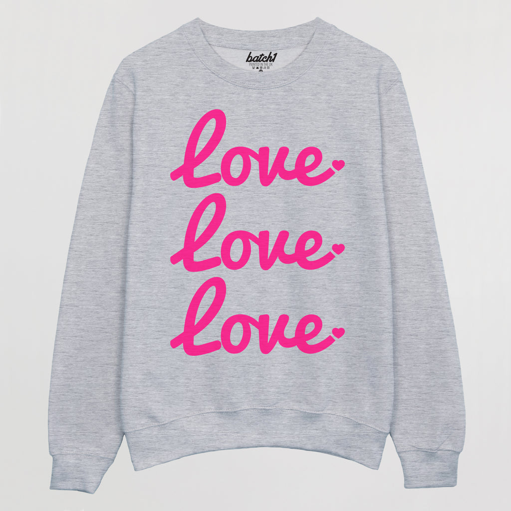 Love Love Love Women's Premium Slogan Sweatshirt
