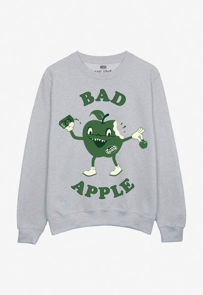 Grey sweatshirt with bad apple graphic print