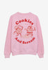 Large vintage style food graphic print sweatshirt in pink