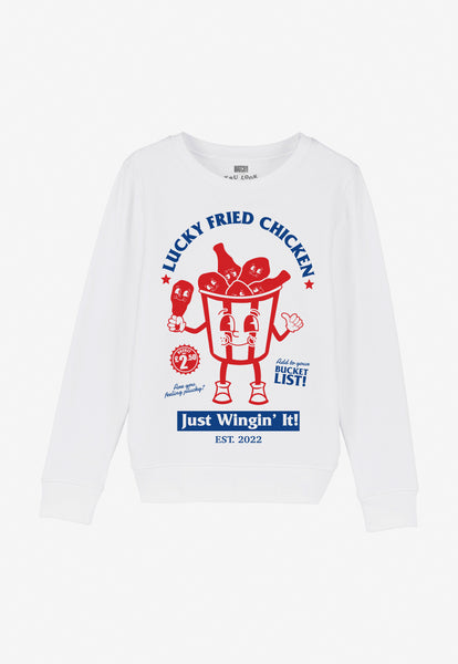 unisex kids cute illustrated junk food logo sweatshirt cotton jersey