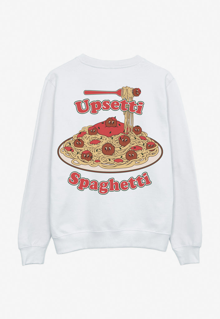Spaghetti character graphic print jumper in white
