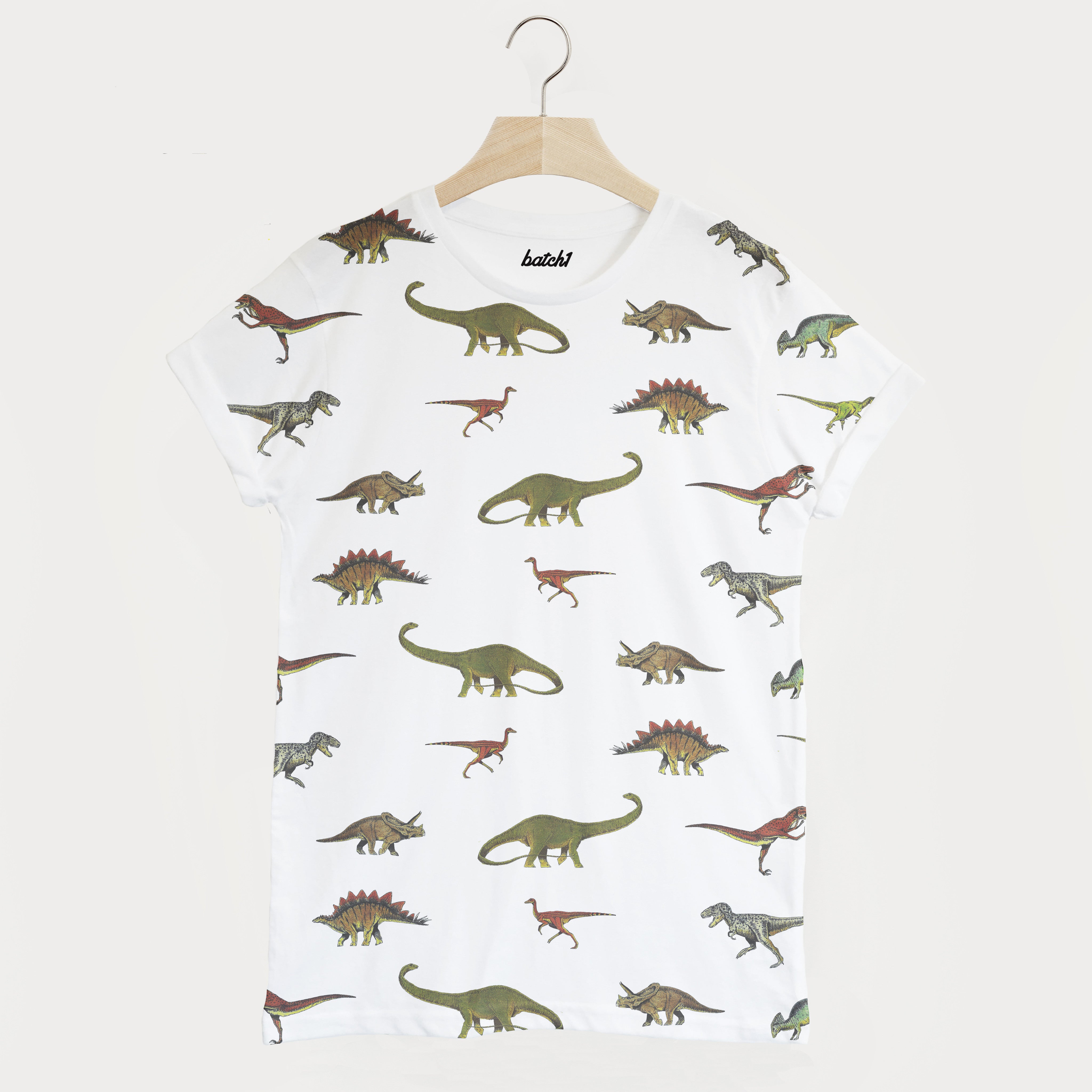 Dinosaur All Over Print Unisex Summer T Shirt Batch1