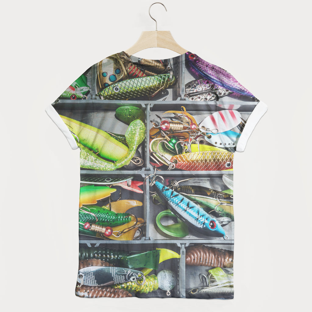 Fishing Tackle Men's All Over Photo Print Line Fishing Hobby T-Shirt –  Batch1