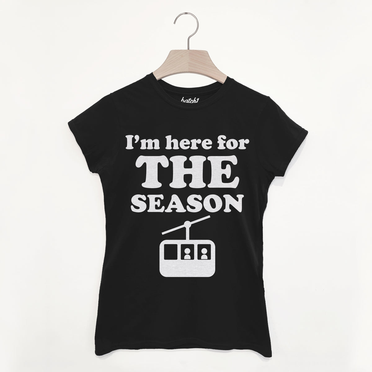 Here for the Season Women's Retro Après Ski Snowboard Slogan T