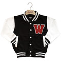 BATCH1 KIDS VARSITY BASEBALL JACKET PERSONALISED WITH GENUINE US COLLEGE LETTER W