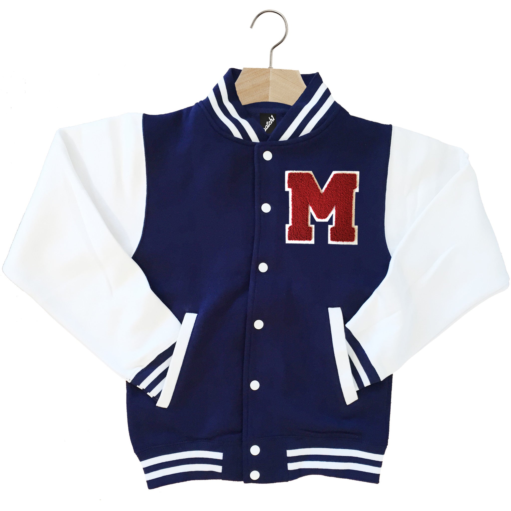 VARSITY BASEBALL JACKET UNISEX PERSONALISED WITH GENUINE US COLLEGE LE ...